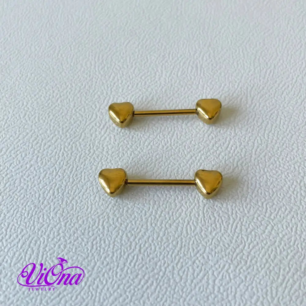 14G Heart Nipple Piercing – Stainless Steel Rust-Free | Viona
