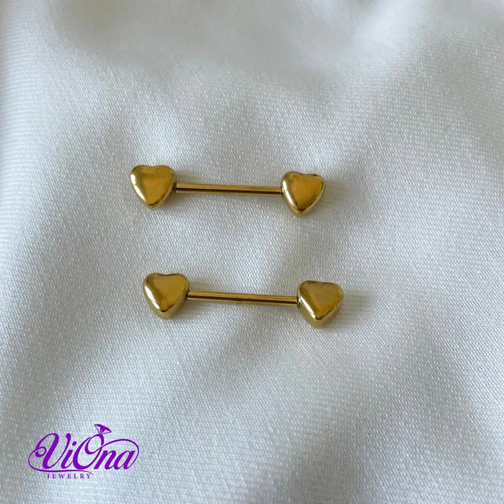 14G Heart Nipple Piercing – Stainless Steel Rust-Free | Viona