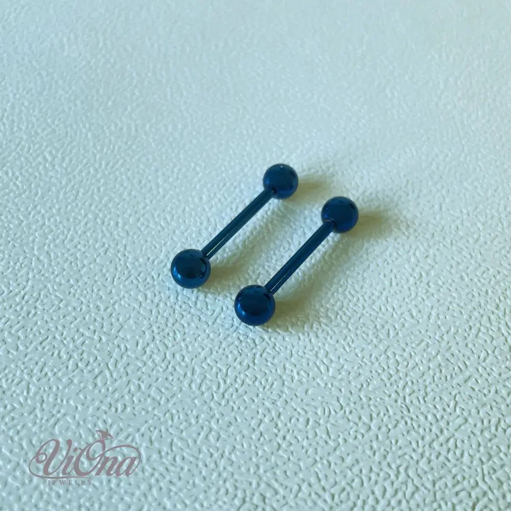 14G Barbell Nipple Piercing Pair – 316L Steel 5 Colors | Viona