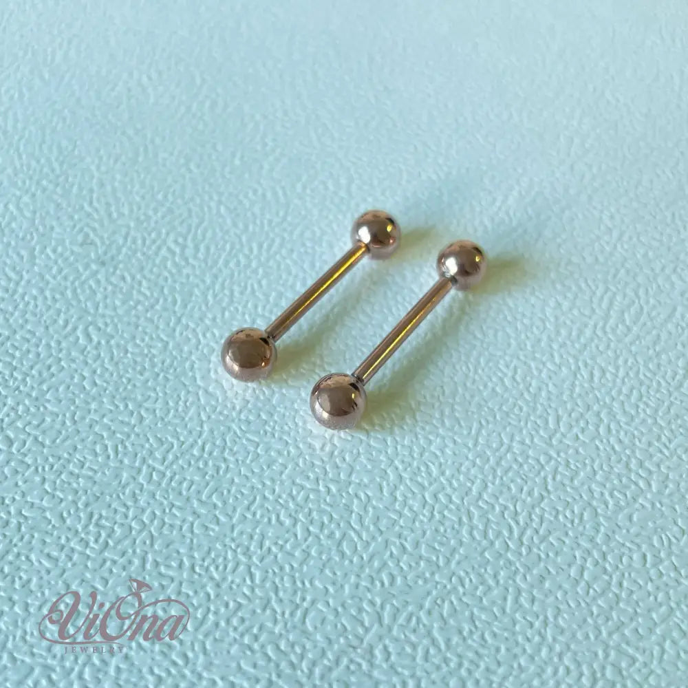 14G Barbell Nipple Piercing Pair – 316L Steel 5 Colors | Viona