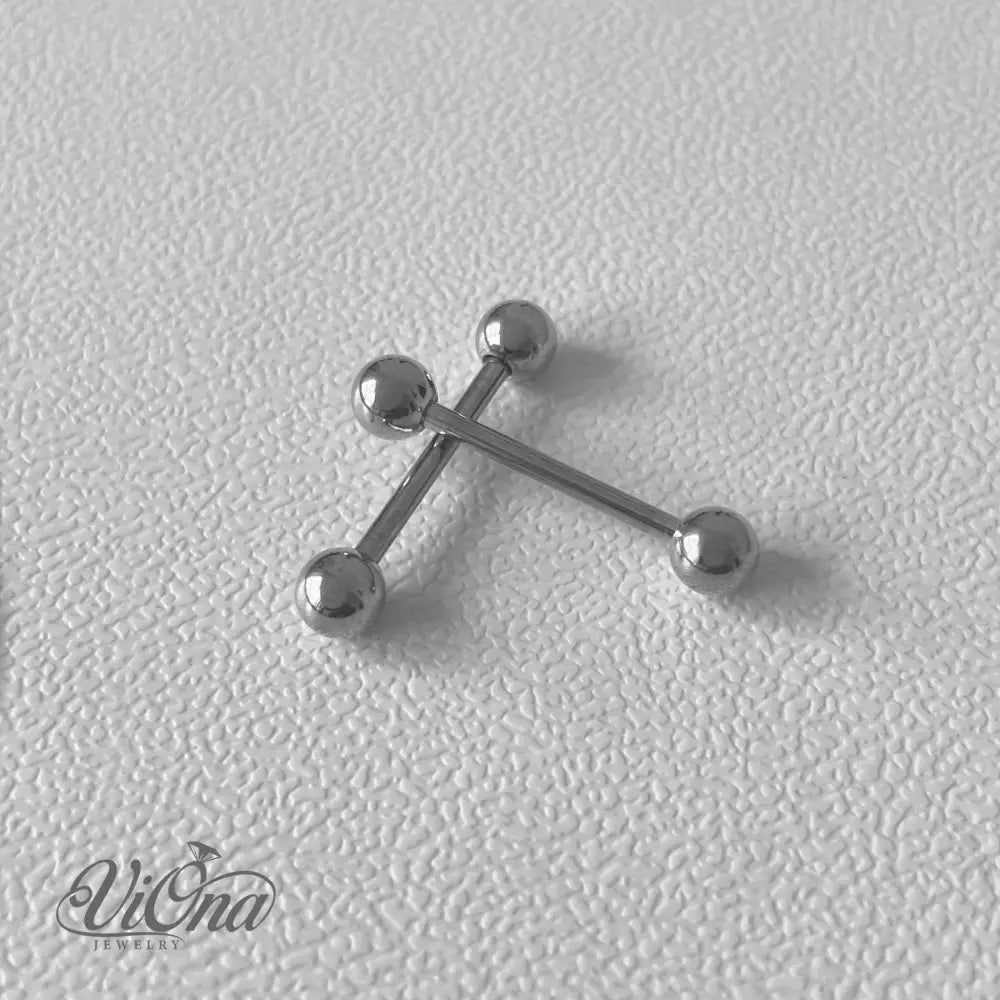 14G Barbell Nipple Piercing Pair – 316L Steel 5 Colors | Viona