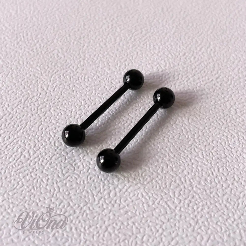 14G Barbell Nipple Piercing Pair – 316L Steel 5 Colors | Viona