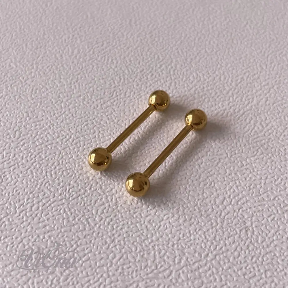 14G Barbell Nipple Piercing Pair – 316L Steel 5 Colors | Viona