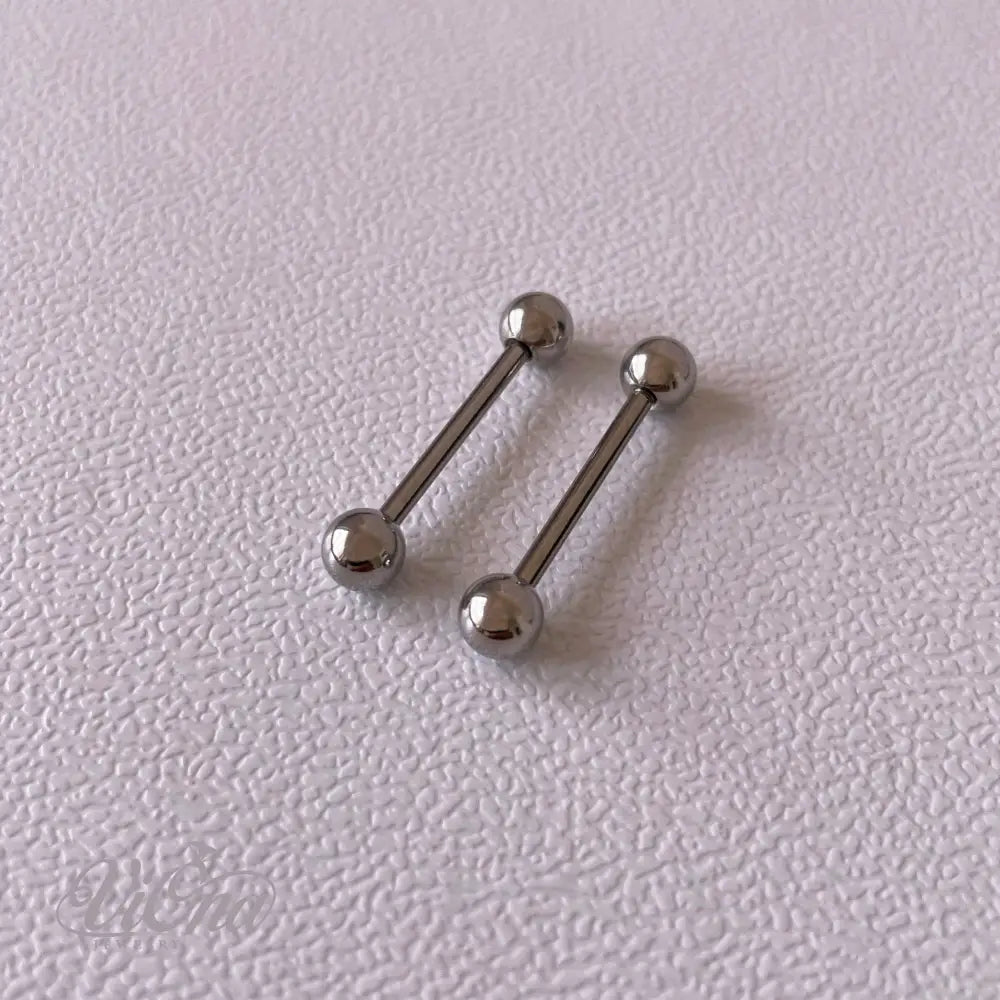 14G Barbell Nipple Piercing Pair – 316L Steel 5 Colors | Viona